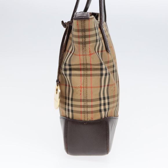 BURBERRY Nova Check Tote Bag Canvas Beige Auth 91273