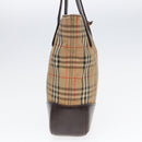 BURBERRY Nova Check Tote Bag Canvas Beige Auth 91273-4