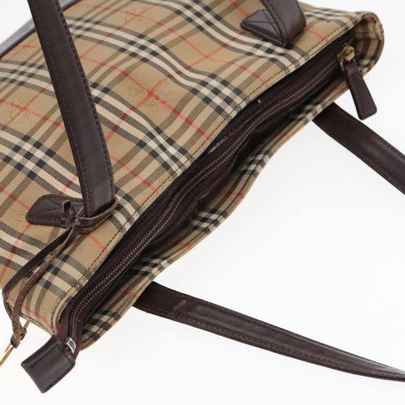 BURBERRY Nova Check Tragetasche Canvas Beige Auth 91273