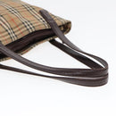 BURBERRY Nova Check Tote Bag Canvas Beige Auth 91273-7