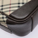BURBERRY Nova Check Shoulder Bag Canvas Leather Beige Brown Auth 91275-15