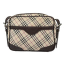 BURBERRY Nova Check Shoulder Bag Canvas Leather Beige Brown Auth 91275-13