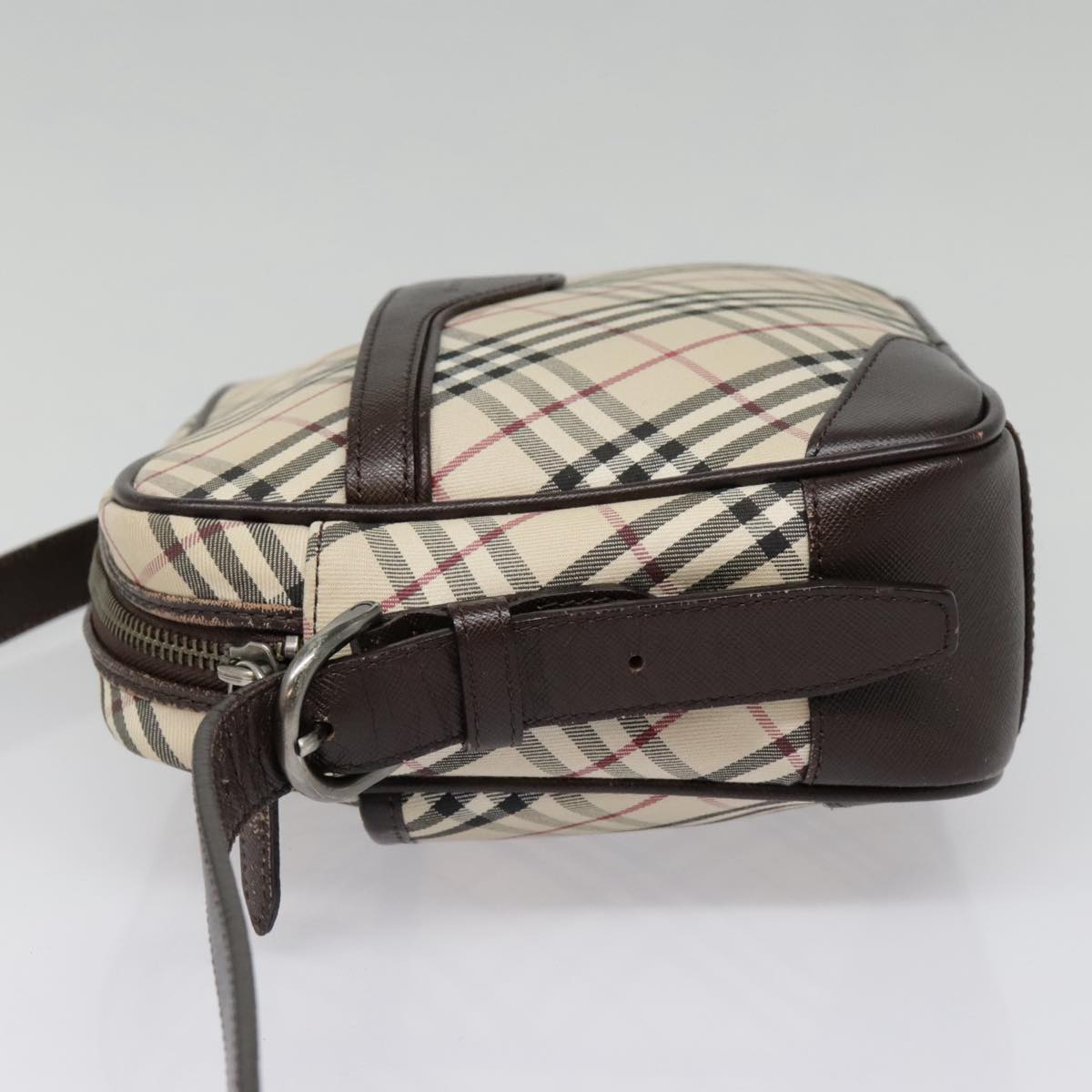 BURBERRY Nova Check Shoulder Bag Canvas Leather Beige Brown Auth 91275