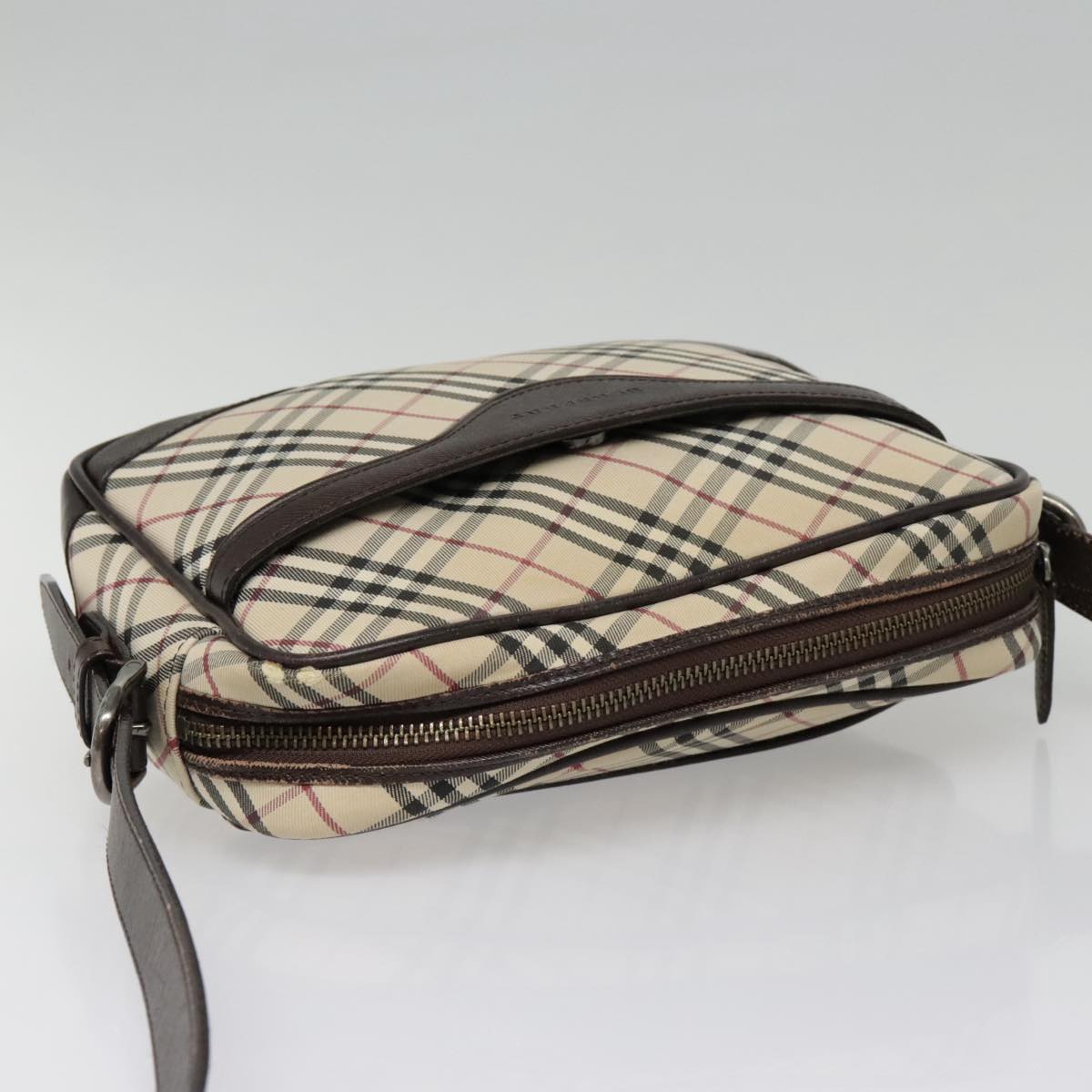 BURBERRY Nova Check Shoulder Bag Canvas Leather Beige Brown Auth 91275