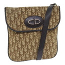 Christian Dior Trotter Canvas Shoulder Bag Beige Auth 91283-1