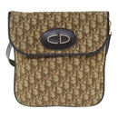 Christian Dior Trotter Canvas Shoulder Bag Beige Auth 91283-13