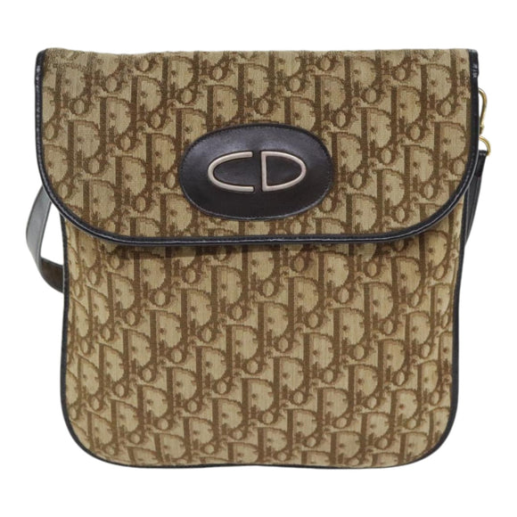 Christian Dior Trotter Canvas Umhängetasche Beige Auth 91283