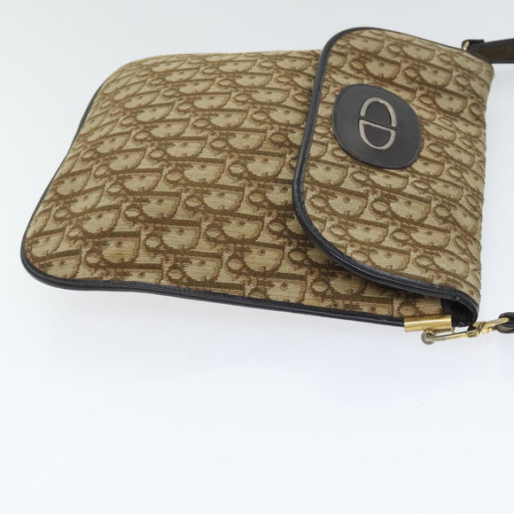 Christian Dior Trotter Canvas Umhängetasche Beige Auth 91283