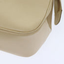 Salvatore Ferragamo Gancini Shoulder Bag Leather Beige Gold Auth 91285-9