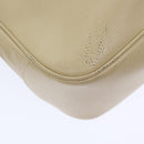 Salvatore Ferragamo Gancini Shoulder Bag Leather Beige Gold Auth 91285-16