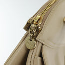 Salvatore Ferragamo Gancini Shoulder Bag Leather Beige Gold Auth 91285-10