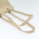 Salvatore Ferragamo Gancini Shoulder Bag Leather Beige Gold Auth 91285-7