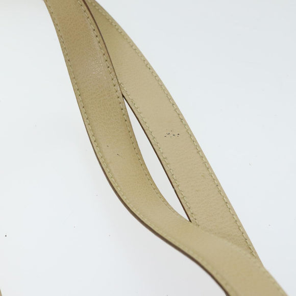 Salvatore Ferragamo Gancini Shoulder Bag Leather Beige Gold Auth 91285