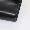 CELINE Shoulder Bag Leather Navy Gold Auth 91291-9