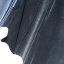 CELINE Shoulder Bag Leather Navy Gold Auth 91291-11