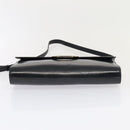 CELINE Shoulder Bag Leather Navy Gold Auth 91291-5