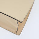 CELINE Hand Bag Leather 2way Cream Gold Auth 91296-9