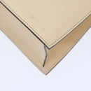 CELINE Hand Bag Leather 2way Cream Gold Auth 91296-15