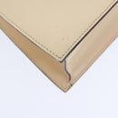 CELINE Hand Bag Leather 2way Cream Gold Auth 91296-16