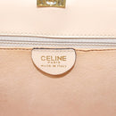 CELINE Hand Bag Leather 2way Cream Gold Auth 91296-18