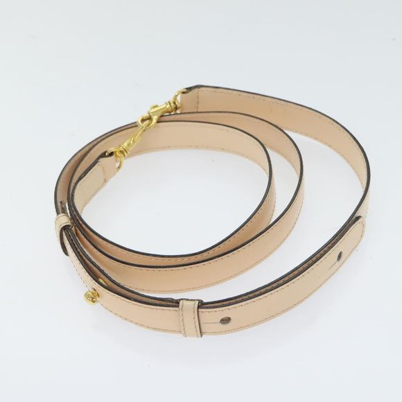 CELINE Handtasche Leder 2-Wege Creme Gold Auth 91296