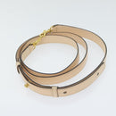 CELINE Hand Bag Leather 2way Cream Gold Auth 91296-21