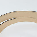 CELINE Hand Bag Leather 2way Cream Gold Auth 91296-8
