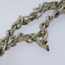 CHANEL Chain Shoulder Bag Punching leather White Silver CC Auth 91310-9