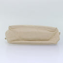 CHANEL Chain Shoulder Bag Punching leather White Silver CC Auth 91310-5