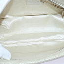 CHANEL Chain Shoulder Bag Punching leather White Silver CC Auth 91310-11