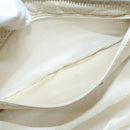 CHANEL Chain Shoulder Bag Punching leather White Silver CC Auth 91310-22