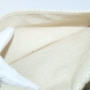 CHANEL Chain Shoulder Bag Punching leather White Silver CC Auth 91310-23