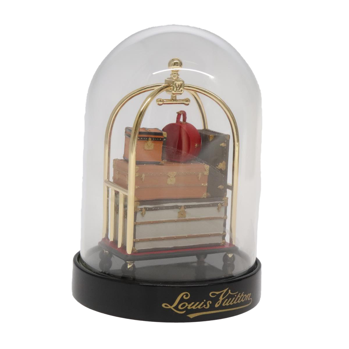 LOUIS VUITTON Hotel Trolley Snow Globe Clear M99407 LV Auth 91319