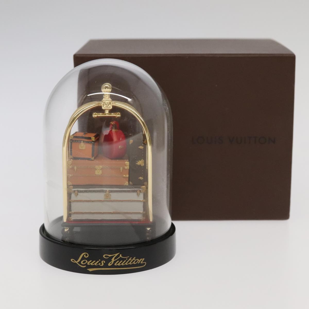 LOUIS VUITTON Hotel Trolley Snow Globe Clear M99407 LV Auth 91319