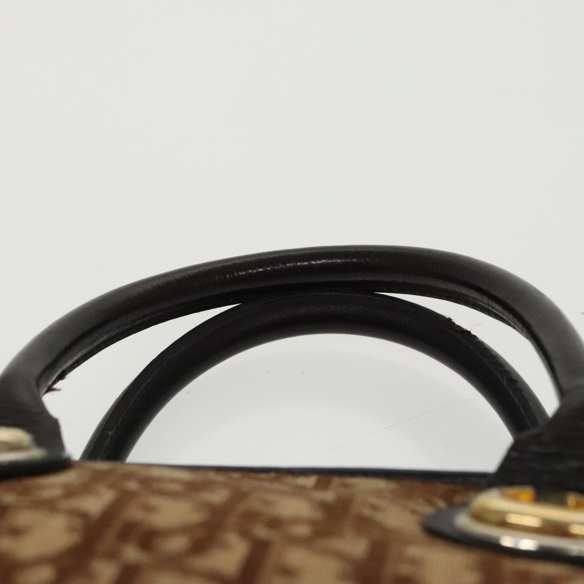 Christian Dior Trotter Canvas Hand Bag Brown Auth 91325