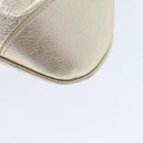 Salvatore Ferragamo Gancini Hand Bag Leather Gold Tone Gold Auth 91343AV-16