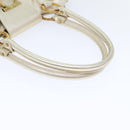 Salvatore Ferragamo Gancini Hand Bag Leather Gold Tone Gold Auth 91343AV-7