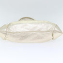 Salvatore Ferragamo Gancini Hand Bag Leather Gold Tone Gold Auth 91343AV-5