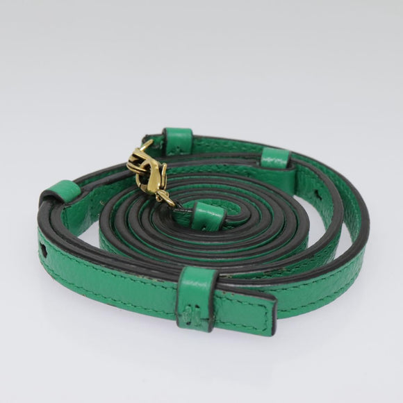 Salvatore Ferragamo Hand Bag Leather 2way Green Gold Auth 91385V