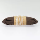 Salvatore Ferragamo Gancini Shoulder Bag Nylon Leather Brown Gold Auth 91386V-5