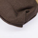 Salvatore Ferragamo Gancini Shoulder Bag Nylon Leather Brown Gold Auth 91386V-15