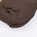 Salvatore Ferragamo Gancini Shoulder Bag Nylon Leather Brown Gold Auth 91386V-16