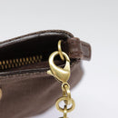 Salvatore Ferragamo Gancini Shoulder Bag Nylon Leather Brown Gold Auth 91386V-18