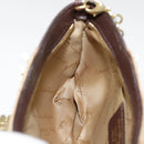 Salvatore Ferragamo Gancini Shoulder Bag Nylon Leather Brown Gold Auth 91386V-20