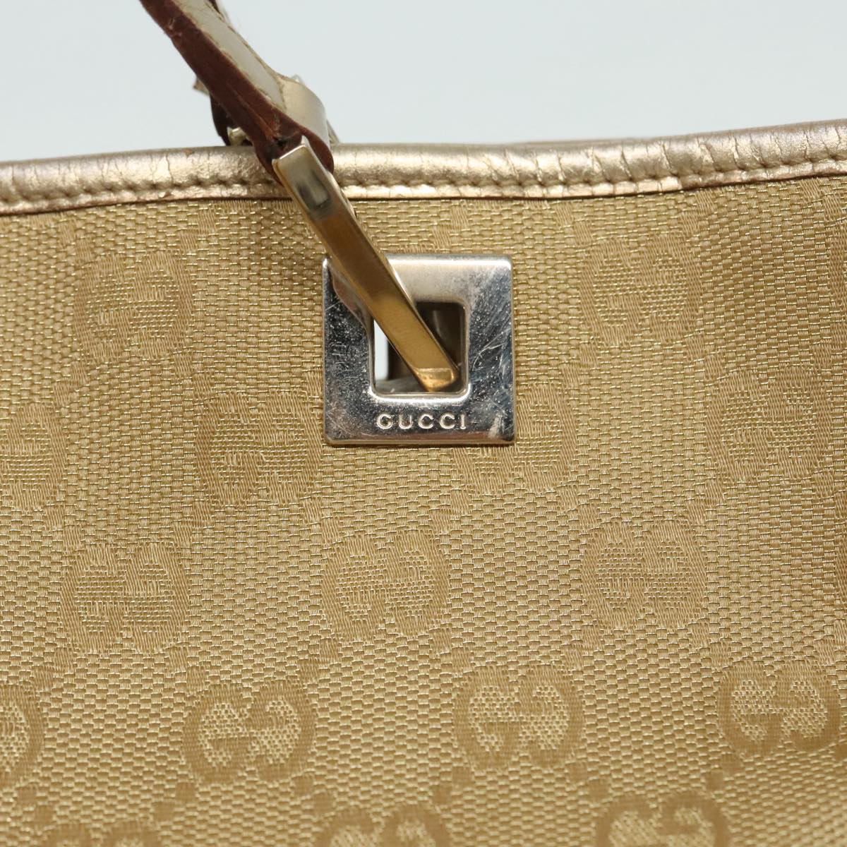 GUCCI GG Canvas Shoulder Bag Gold Tone Gold 0021099 Auth 91390