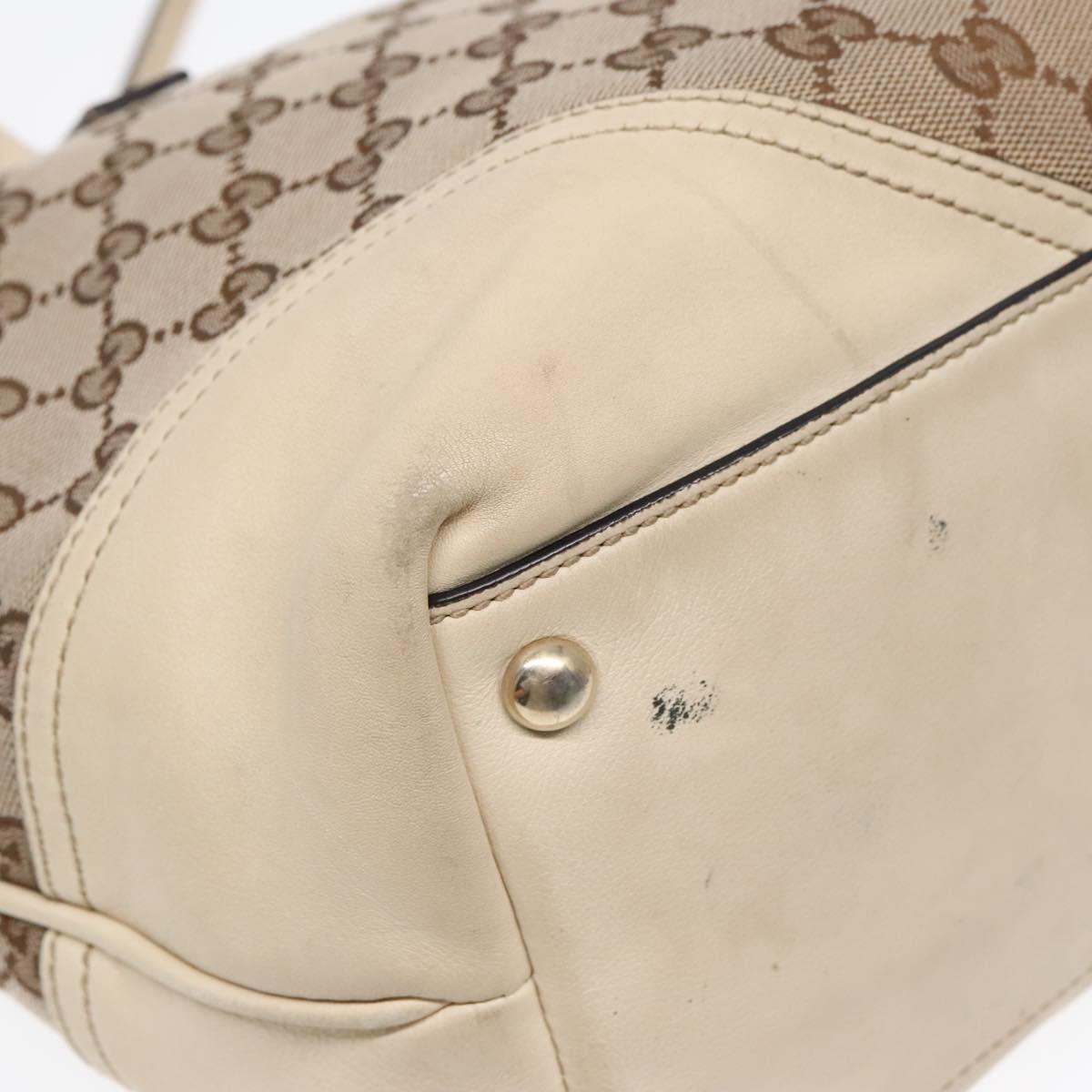 GUCCI GG Canvas Shoulder Bag Beige Gold 169946 Auth 91396