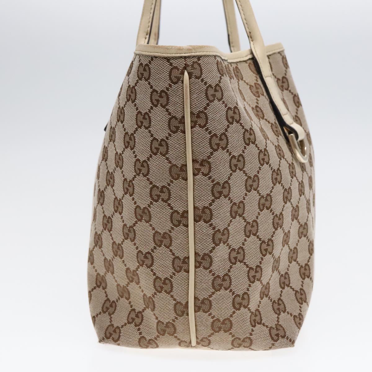 GUCCI GG Canvas Shoulder Bag Beige Gold 169946 Auth 91396