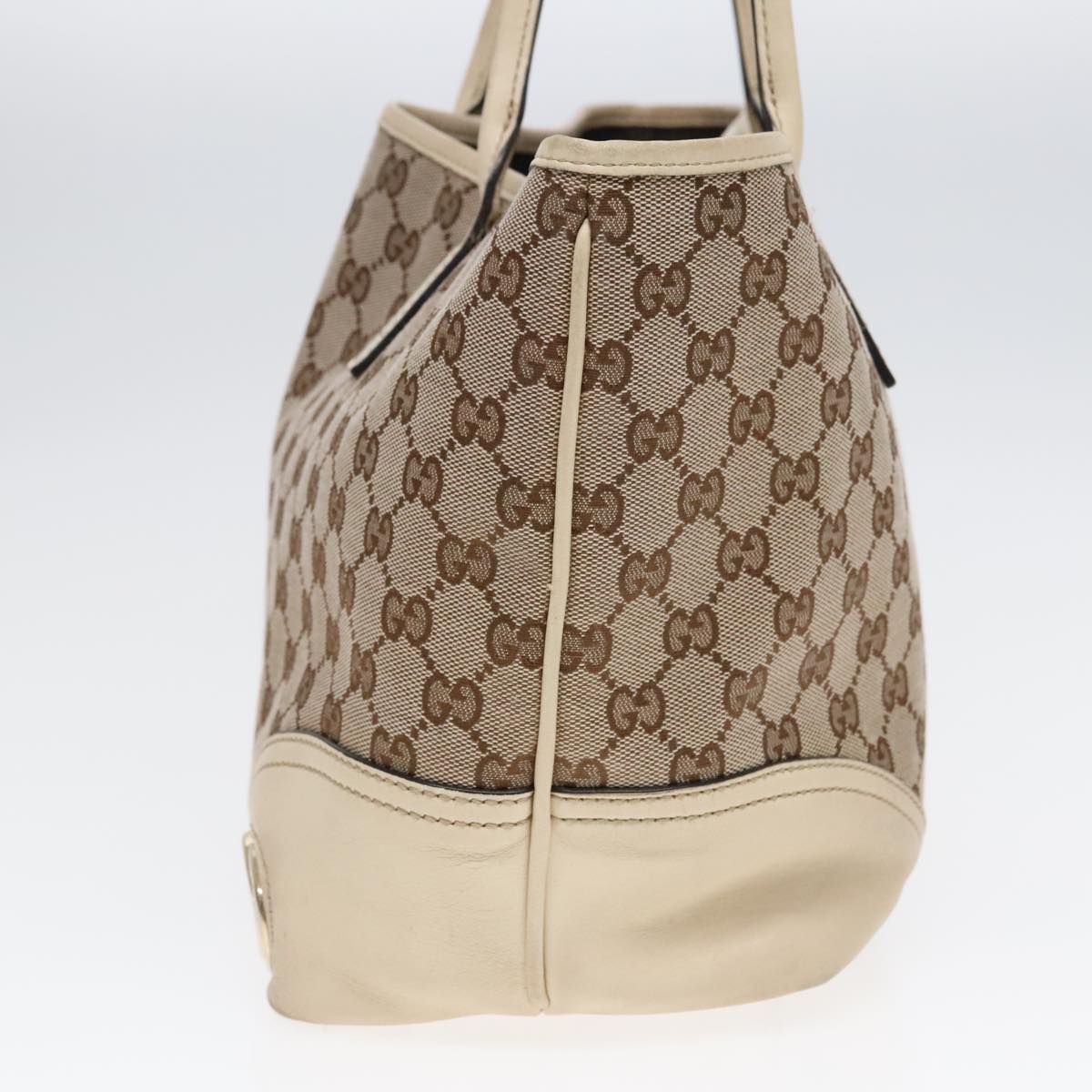 GUCCI GG Canvas Shoulder Bag Beige Gold 169946 Auth 91396