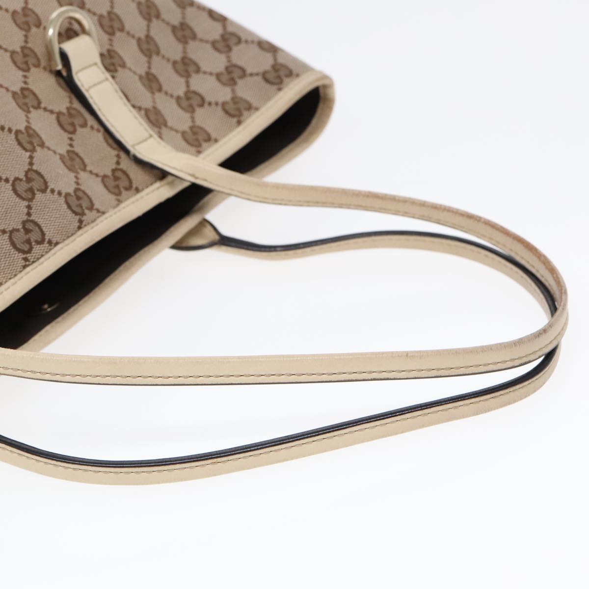 GUCCI GG Canvas Shoulder Bag Beige Gold 169946 Auth 91396