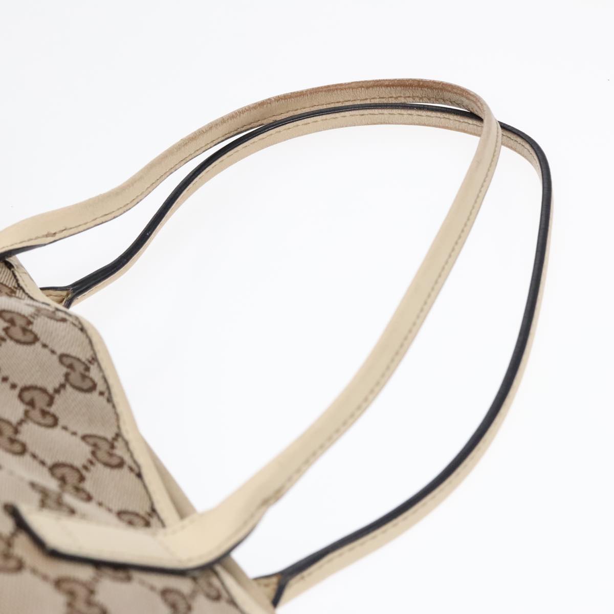 GUCCI GG Canvas Shoulder Bag Beige Gold 169946 Auth 91396